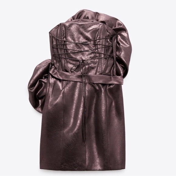 Zara NWOT voluminous flower 3D appliqué oversized floral detail party mini dress - Picture 8 of 15